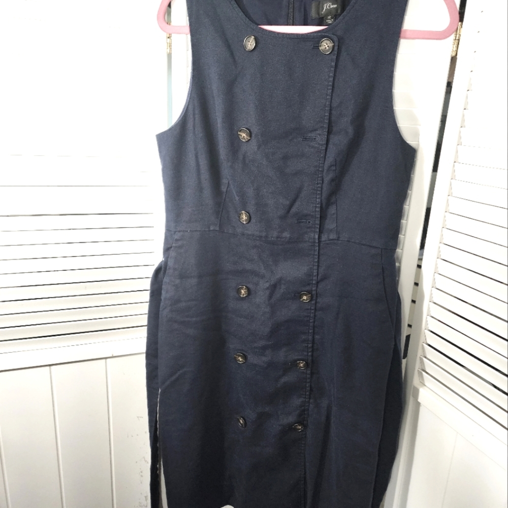 J.Crew Dark Blue Sleeveless Sheath Dress